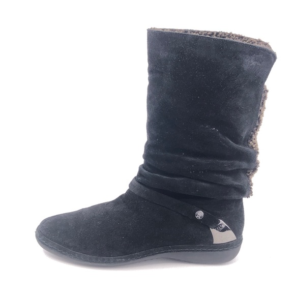 Stuart Weitzman Black Suede Winter Boots 8.5M - Picture 1 of 14